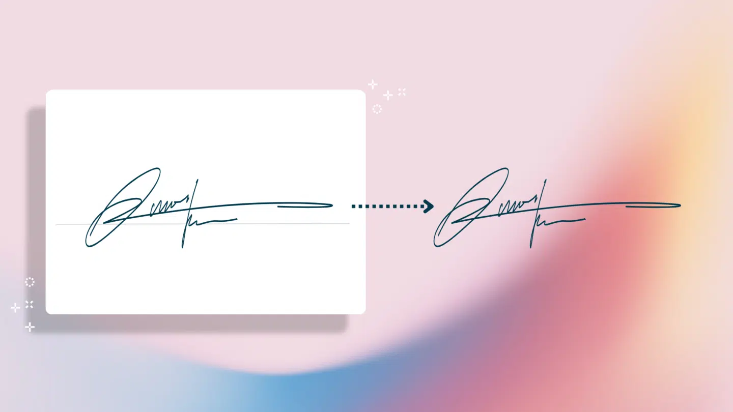 Signature converter: An image that shows a physical signature transformed into a digital one
